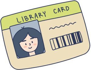 Cartoon library card